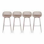 Gardeon 4-Piece Outdoor Bar Stools Plastic Metal Dining Chair Furniture Coffee
