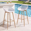 Gardeon 2PC Outdoor Bar Stools Plastic Metal Dining Chair Patio Furniture White