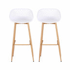 Gardeon 2PC Outdoor Bar Stools Plastic Metal Dining Chair Patio Furniture White
