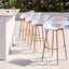 Gardeon 4-Piece Outdoor Bar Stools Plastic Metal Dining Chair Balcony White