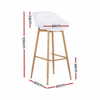 Gardeon 4-Piece Outdoor Bar Stools Plastic Metal Dining Chair Balcony White