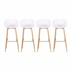 Gardeon 4-Piece Outdoor Bar Stools Plastic Metal Dining Chair Balcony White