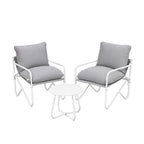 Gardeon Outdoor Bistro Set 3 Piece Patio Furniture Conversation Table and Chairs Grey