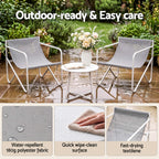 Gardeon Outdoor Bistro Set 3 Piece Patio Furniture Conversation Table and Chairs Grey