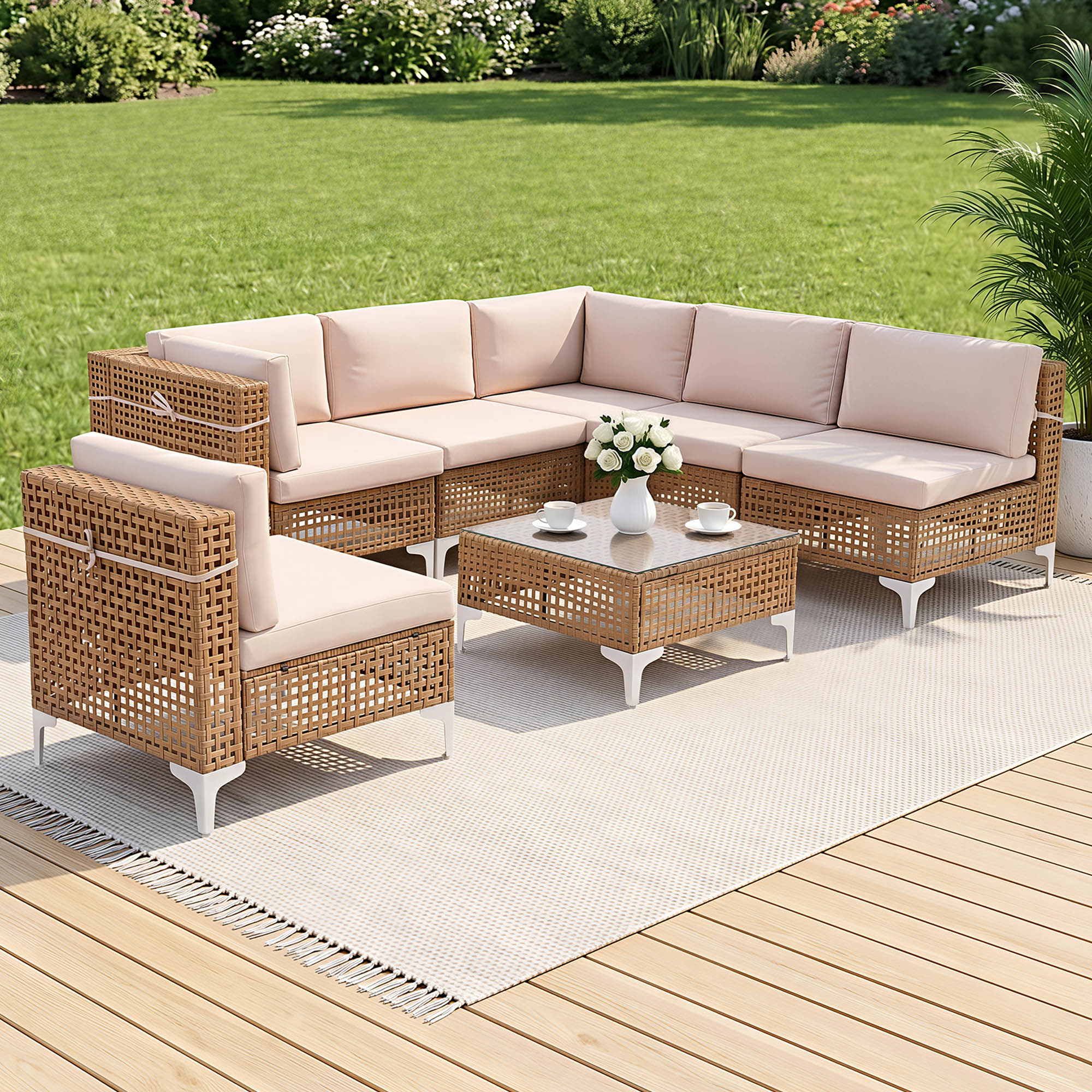6-seater Outdoor Sofa & Table Set Main image
