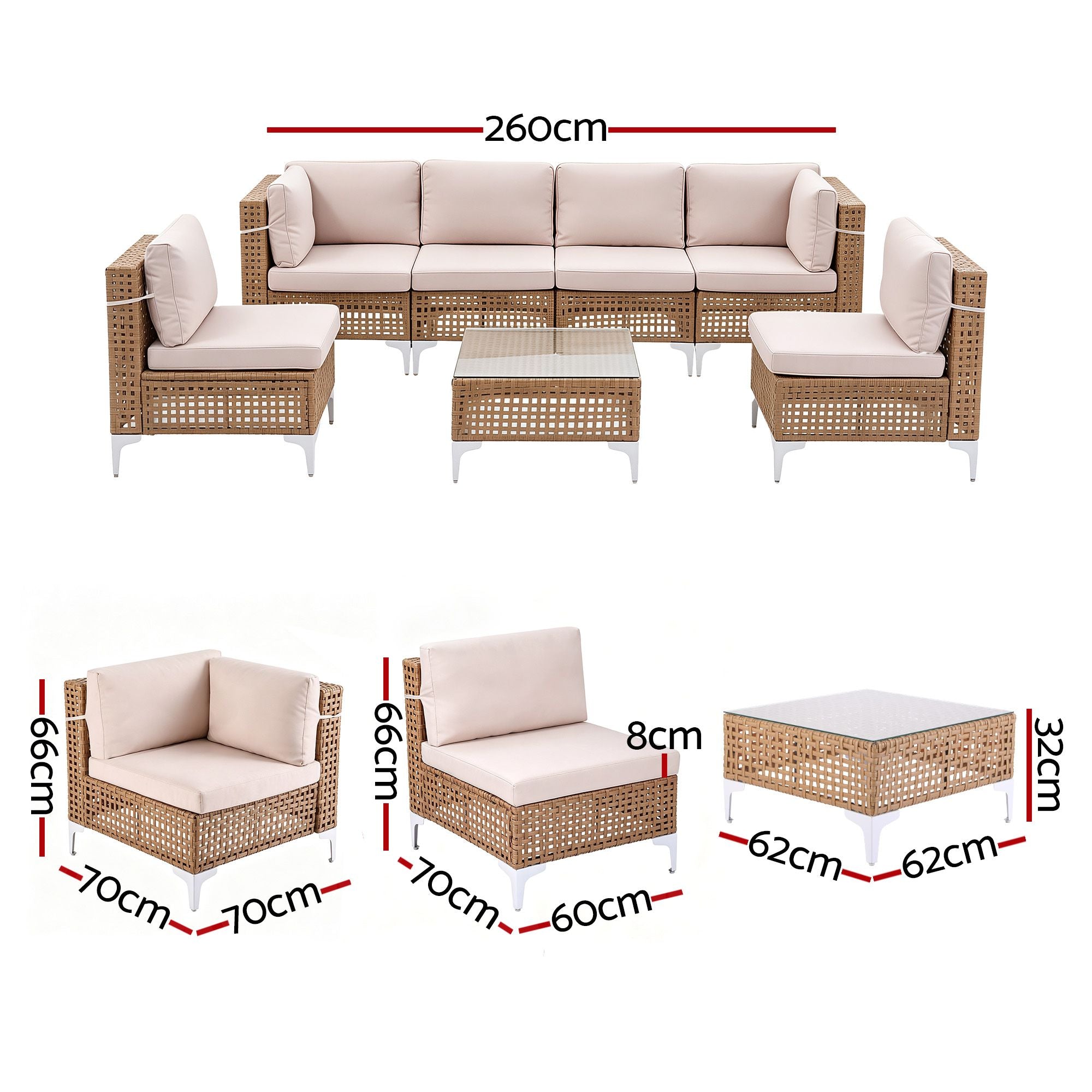 6-seater Outdoor Sofa & Table Set Secondary image