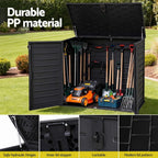 Gardeon Outdoor Storage Box 1170L Container Lockable Cabinet Tool Organizer Shed Black