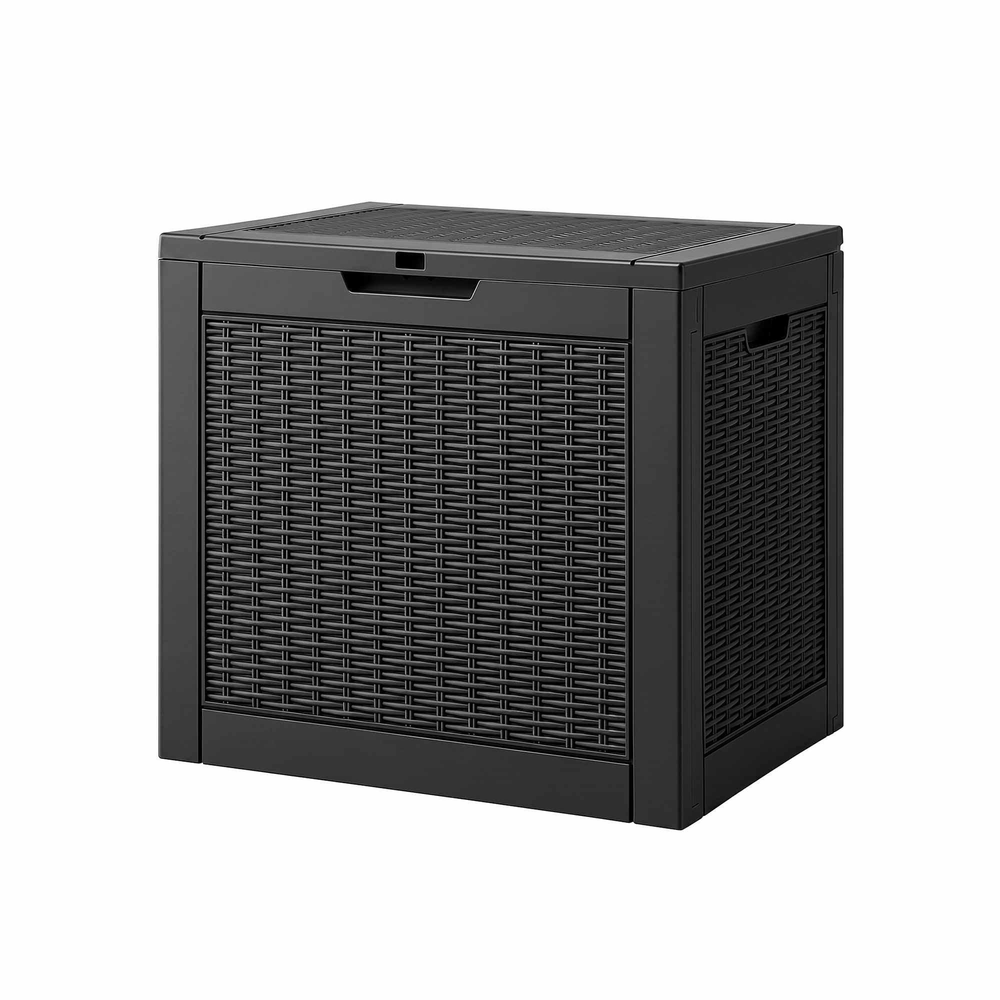 Gardeon Outdoor Storage Box 118L Container Lockable Garden Toy Tool Rattan-Texture Black Main image