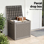 Gardeon Outdoor Storage Box 118L Container Lockable Garden Toy Tool Rattan-Texture Brown