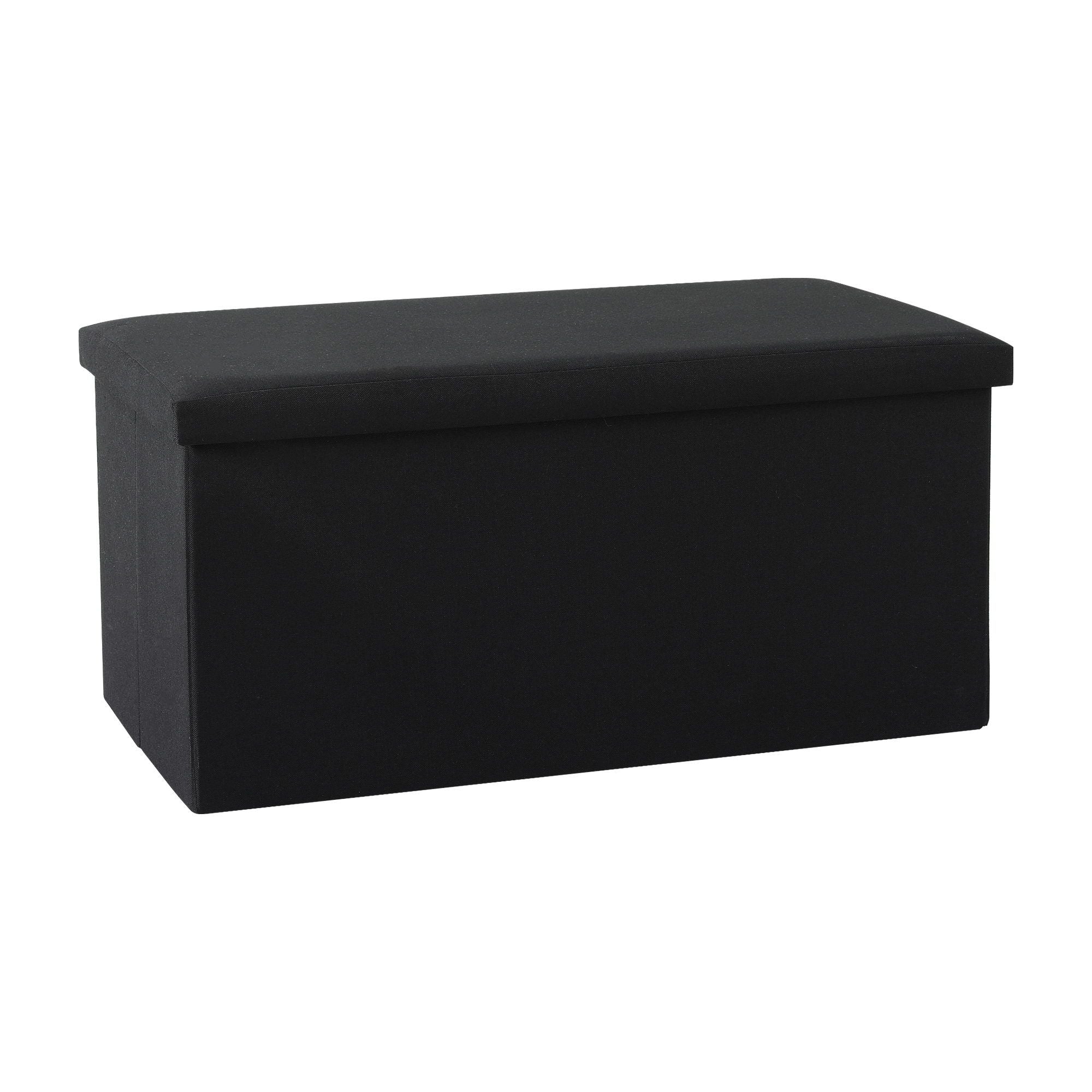 Storage Ottoman Bench Folding Blanket Box Toy Organiser Foot Stool Black Secondary image
