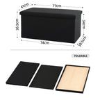 Artiss Storage Ottoman Bench Folding Blanket Box Toy Organiser Foot Stool Black