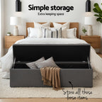 Artiss Storage Ottoman Blanket Box 140cm Linen Dark Grey