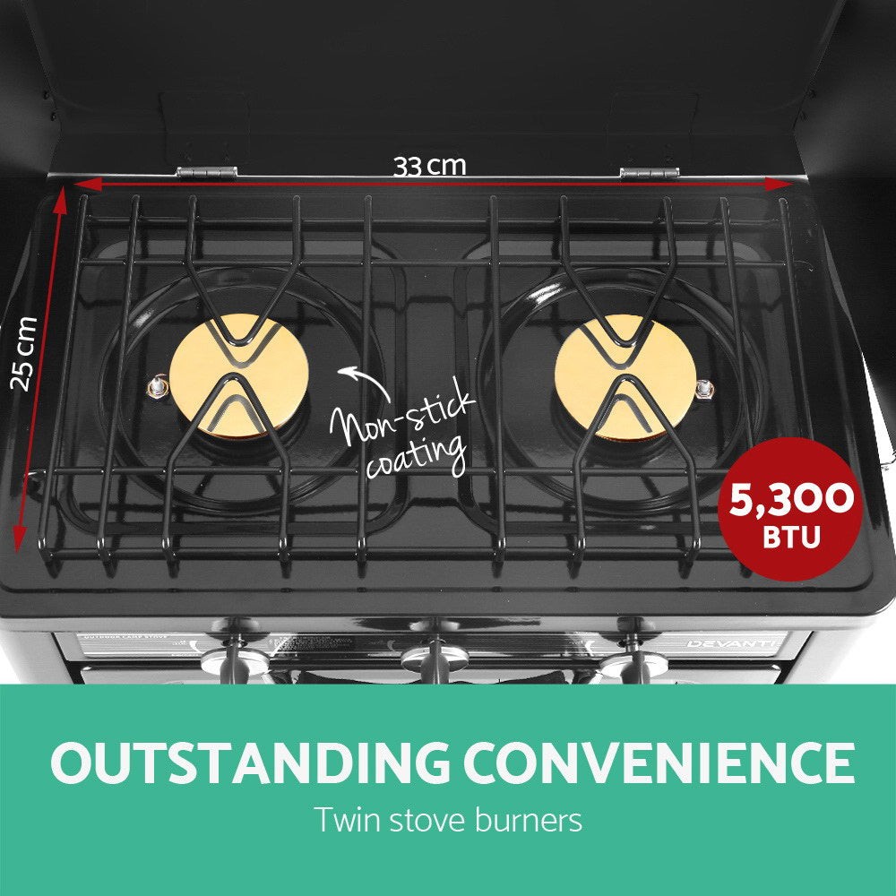 Devanti Portable Gas Oven LPG Silver Main image