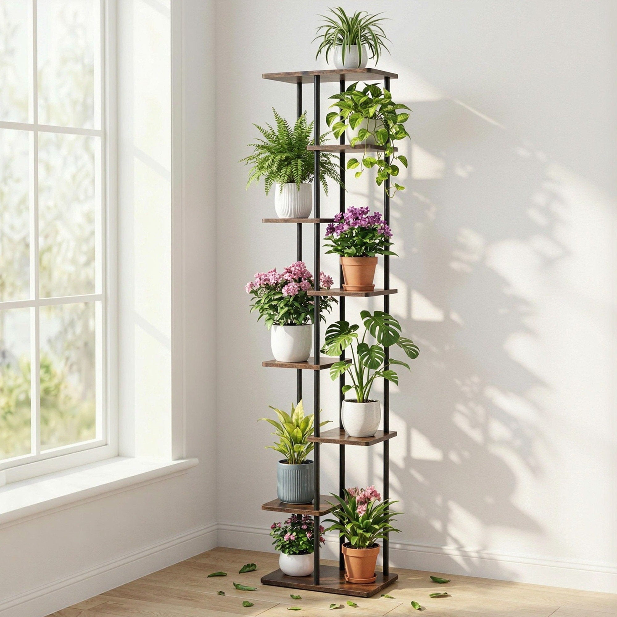 Artiss 8 Tiers Plant Stand Metal Flower Pots Shelf Indoor Outdoor Garden Home Main image
