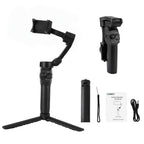 Devanti 3-Axis Gimbal Stabilizer with Tripod for Smartphone, Foldable Selfie Stick