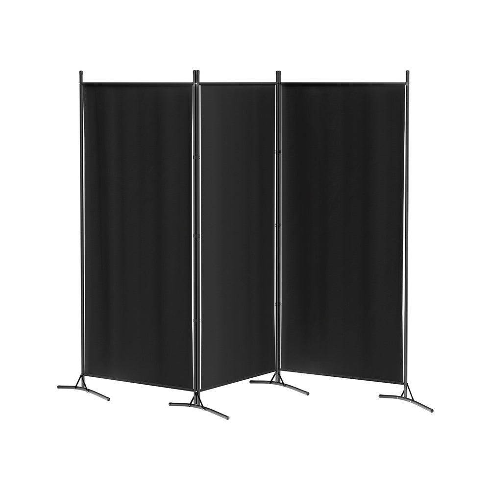 3 Panel Room Divider Screen 260x180cm Fabric Black Main image