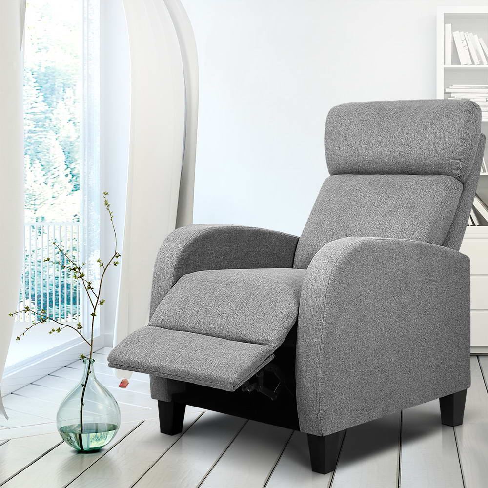 Artiss Fabric Reclining Armchair - Grey Main image