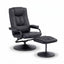 Artiss Recliner with Ottoman 360-Degree Swivel Recliner Chair and Ottoman Set PU Leather Black