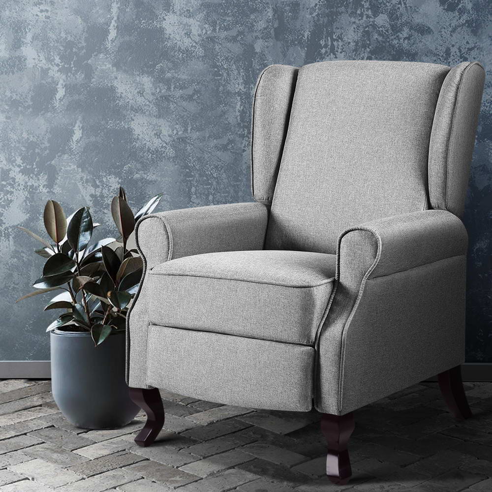 Artiss Recliner Armchair Grey Fabric Domini Main image