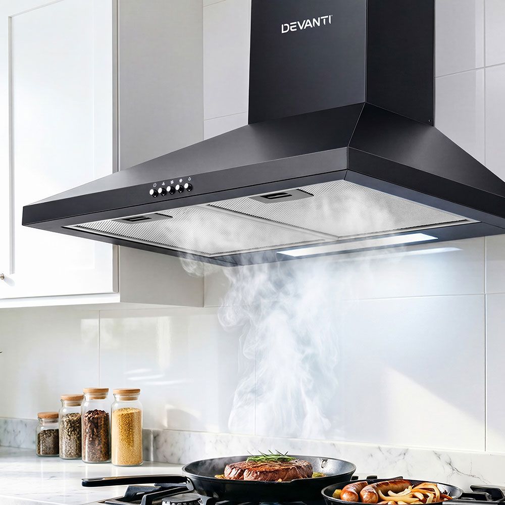 Devanti 600mm Range Hood 60cm Rangehood Black Hauptbild