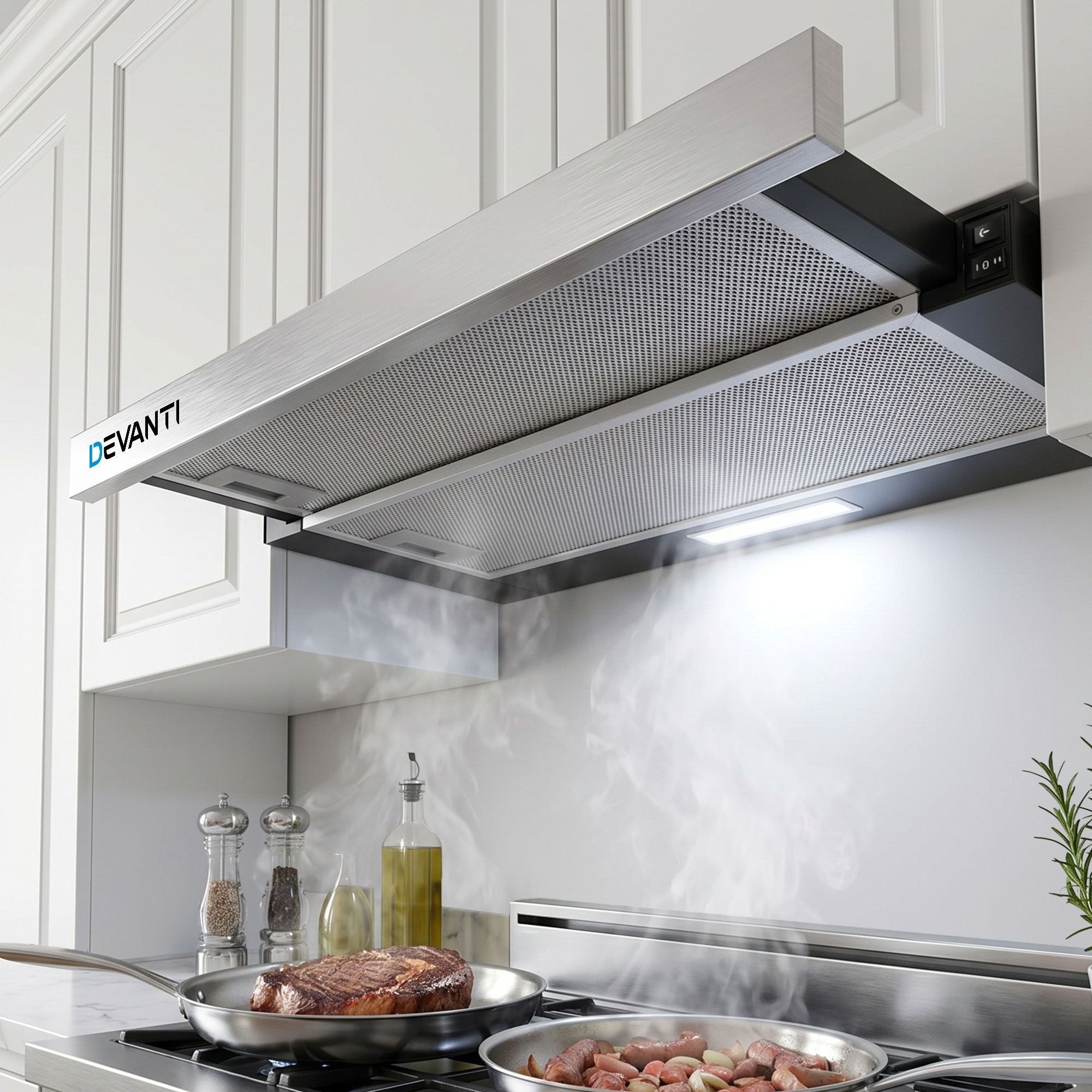 Devanti 600mm Range Hood 60cm Slide out Rangehood Stainless Steel Hauptbild