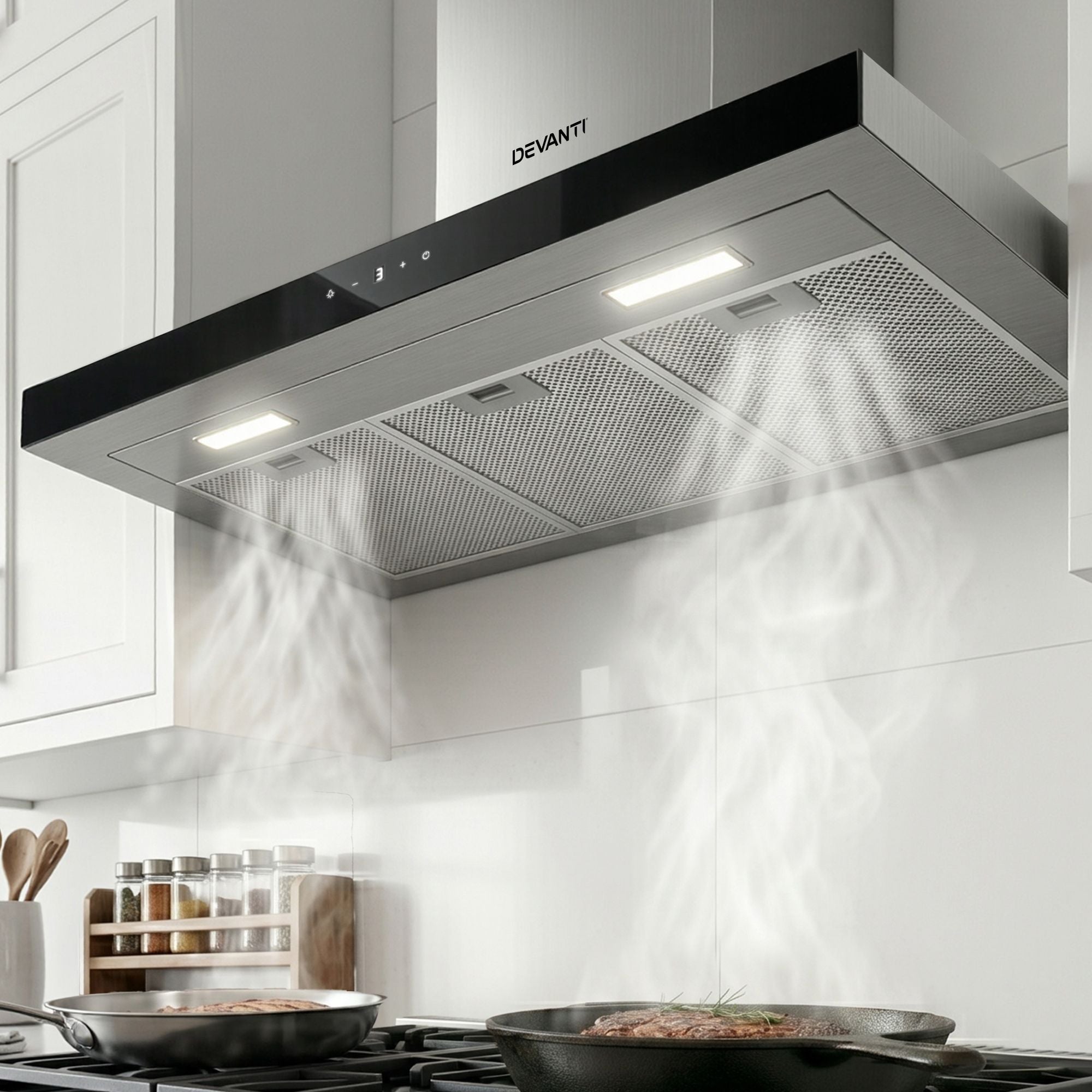 Devanti 900mm Range Hood 90cm Rangehood Glass Stainless Steel Hauptbild