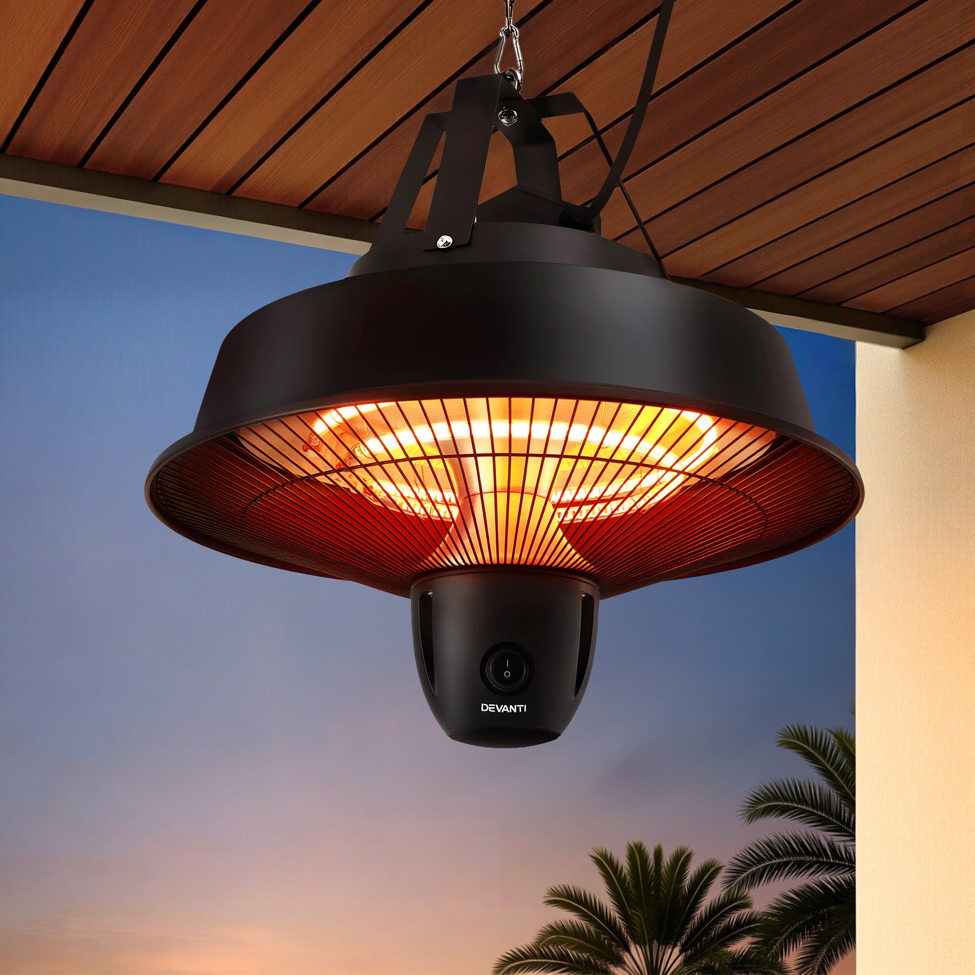 Devanti 2000W Electric Patio Heater Ceiling Mounted Hanging Heaters Remote Main image