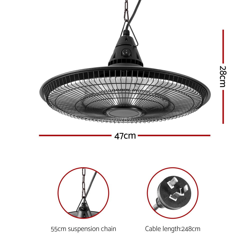 Devanti 1500W Hanging Electric Patio Heater Secondary image