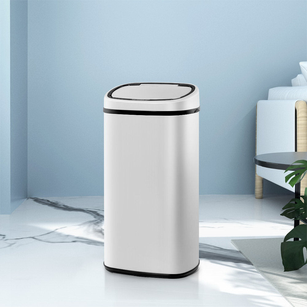 Devanti 58L Motion Sensor Bin Rubbish Automatic White Hauptbild