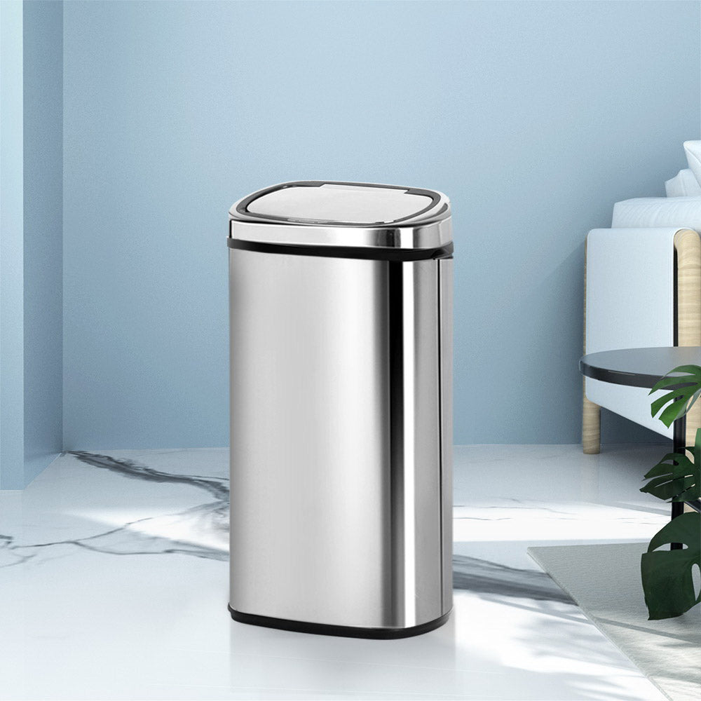 Devanti 68L Motion Sensor Bin Rubbish Automatic Silver Hauptbild