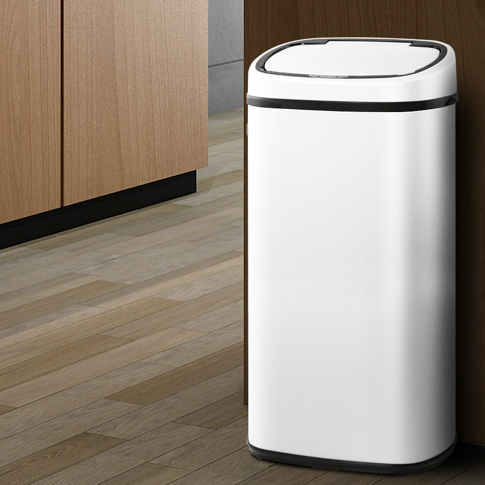 Devanti 68L Motion Sensor Bin Rubbish Automatic White Hauptbild