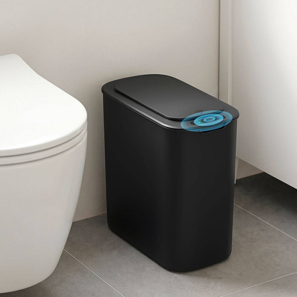 Devanti Automatic Trash Bin with Lid 11L Motion Sensor Kitchen Bin Touchless Garbage Can Modern Black Plastic Slim Rubbish Bin with Liner Holder for Kitchen, Home, Office Hauptbild