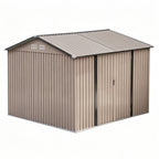 Giantz 3x3m Garden Shed Outdoor Storage Backyard Tool Shed Galvanized Steel Brown