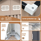 Giantz 3x3m Garden Shed Outdoor Storage Backyard Tool Shed Galvanized Steel Brown