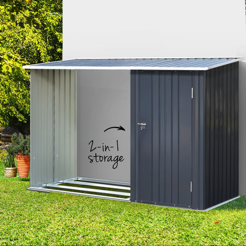 Giantz Garden Shed 2.49x1.04M Sheds Outdoor Tool Storage Workshop House Steel 2 in 1 Main image