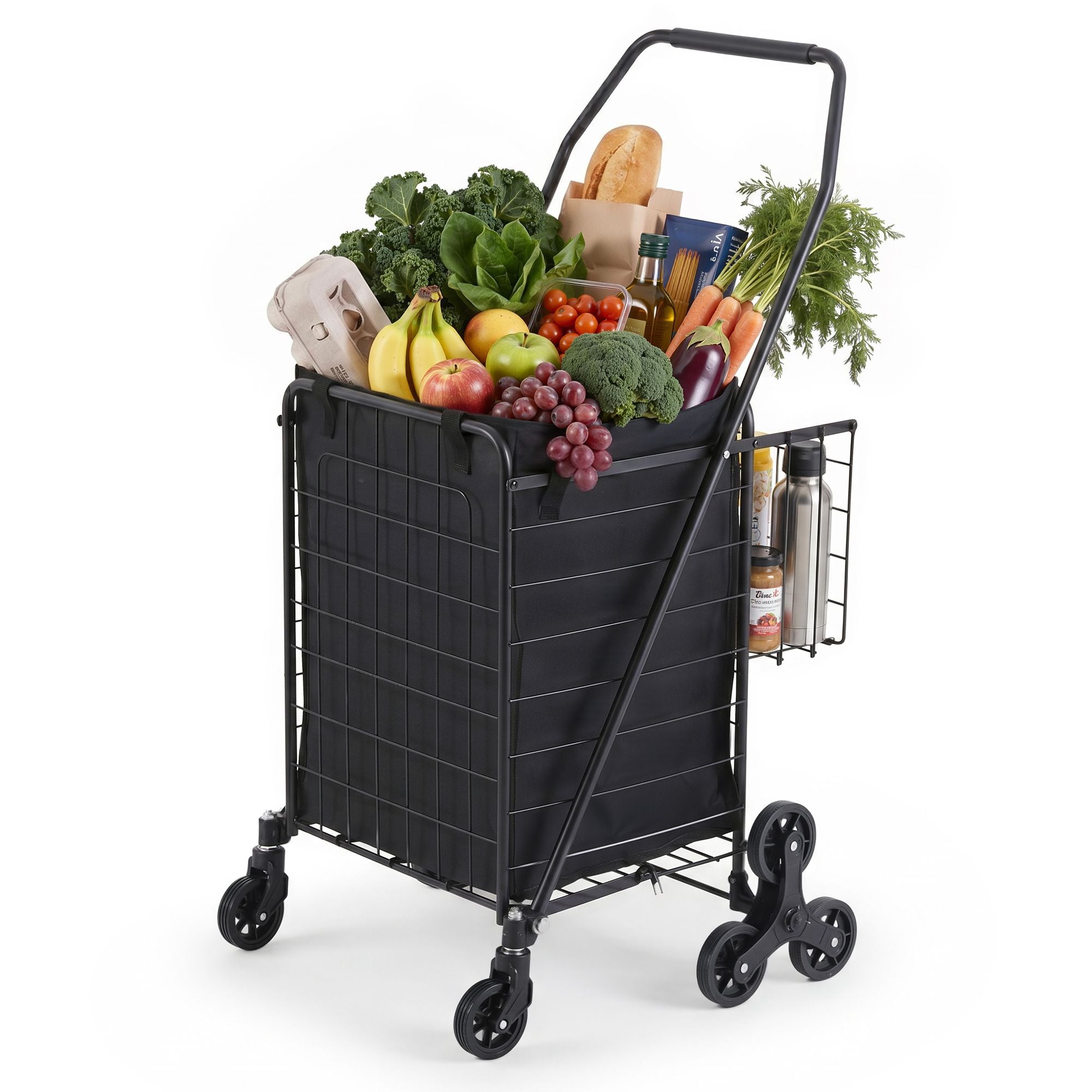Emajin Shopping Trolley Cart Folding Aluminium Utility Cart Black Secondary image
