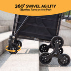 Emajin Shopping Trolley Cart Folding Aluminium Utility Cart Black