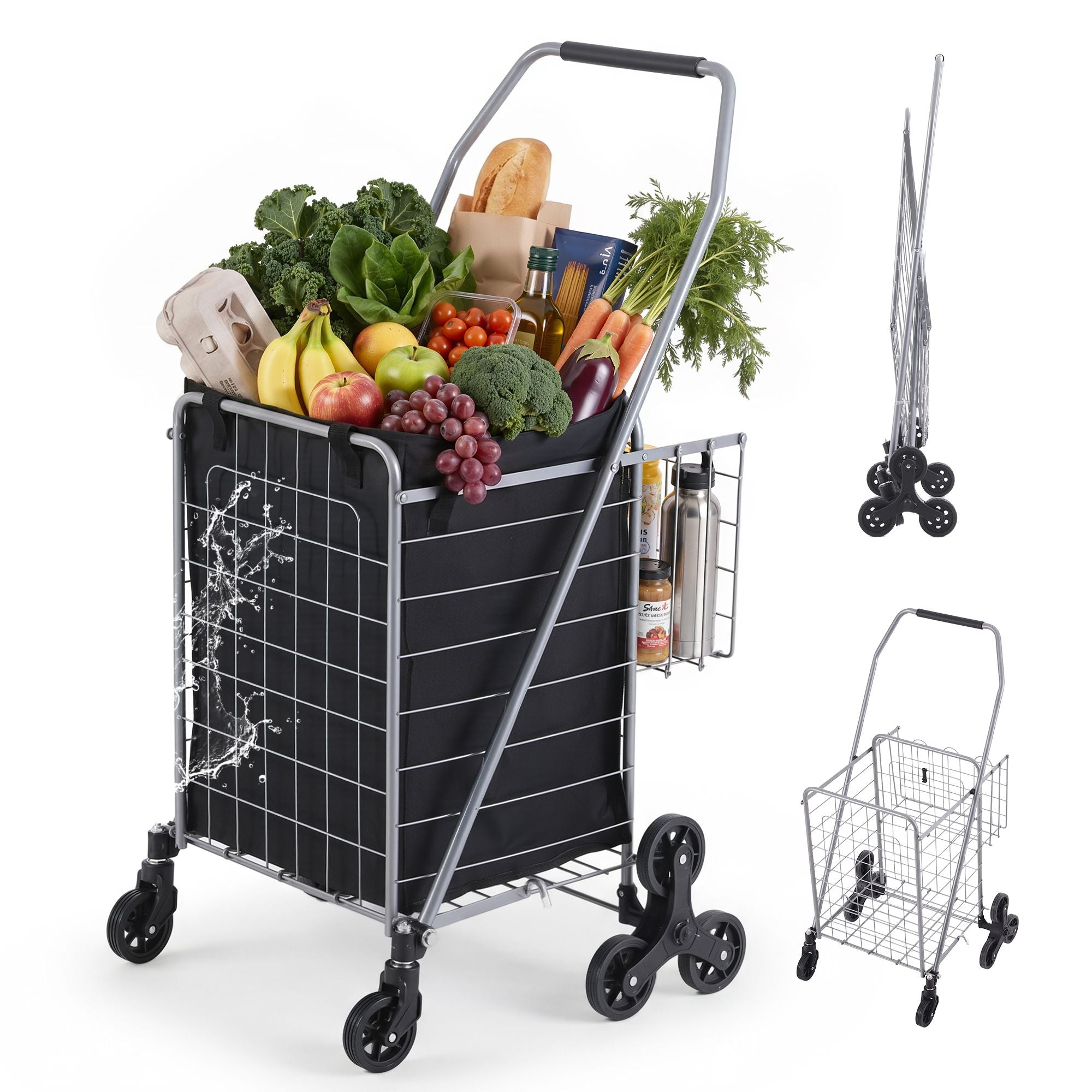 Emajin Shopping Trolley Cart Folding Aluminium Utility Cart Silver Main image