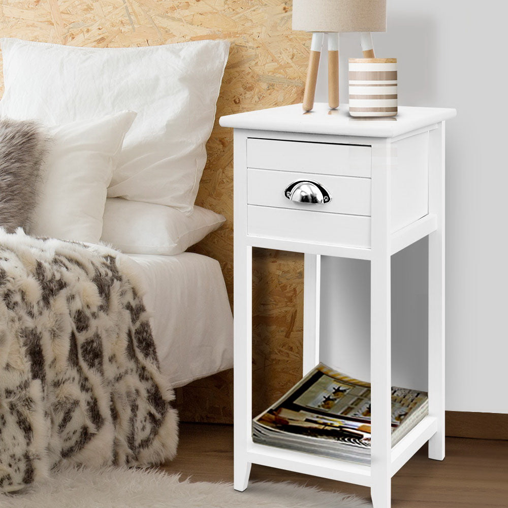 Thyme Vintage style Bedside Table - White Main image