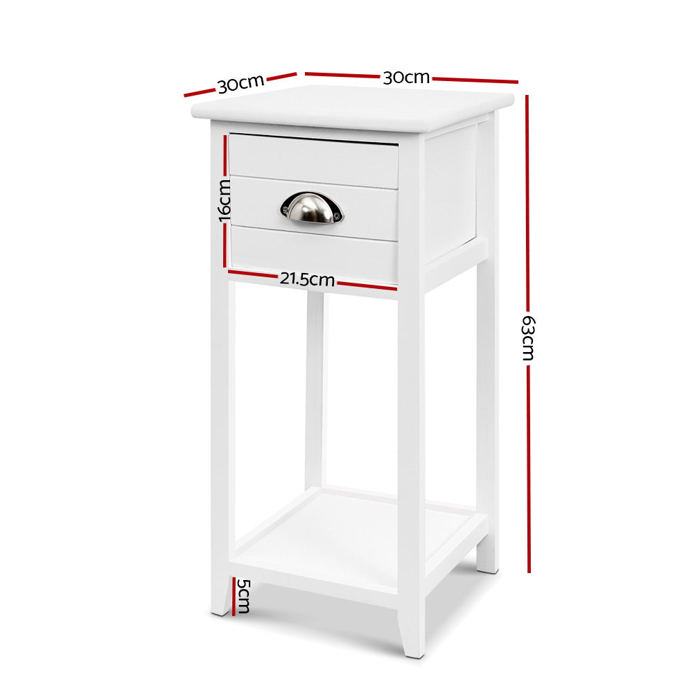 Thyme Vintage style Bedside Table - White Secondary image