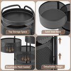 Artiss Storage Trolley Kitchen Cart 5 Tiers Storage Rack Round Basket Black