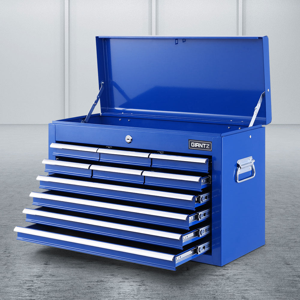 Giantz 10 Drawer Tool Box Cabinet Chest Toolbox Storage Garage Organiser Blue Main image