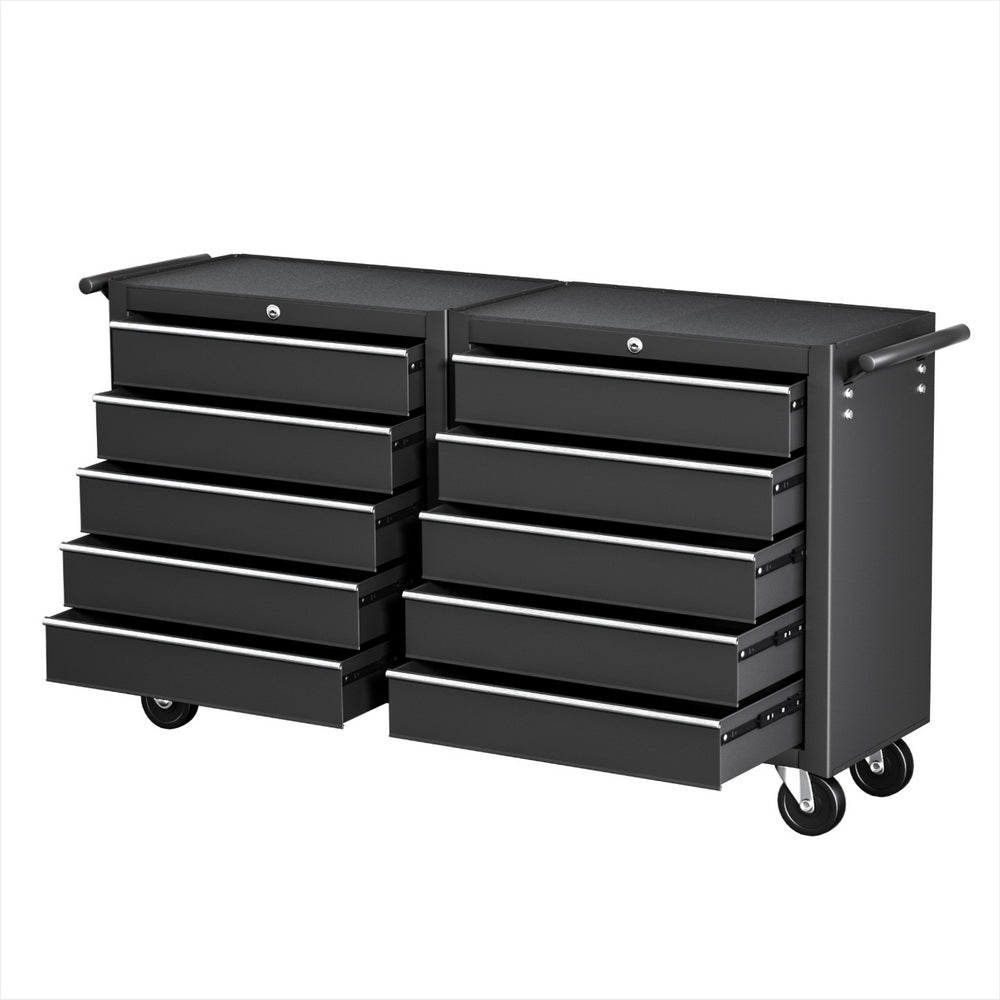 Giantz Tool Chest Trolley 10 Drawers Toolbox Storage Black Main image
