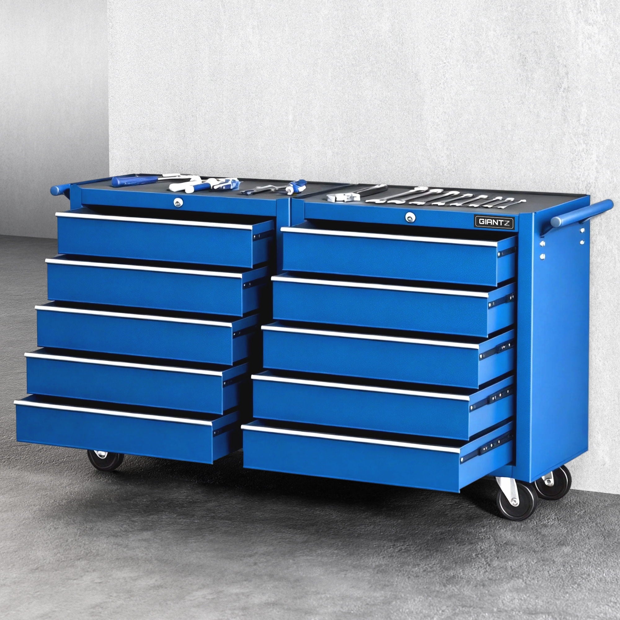 Giantz Tool Chest Trolley 10 Drawers Toolbox Storage Blue Main image