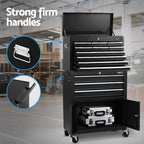 Giantz 13 Drawer Tool Box Cabinet Chest Toolbox Storage Garage Organiser Black