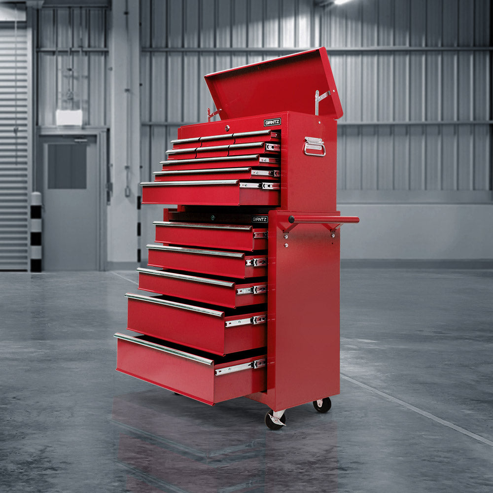 Giantz 14 Drawer Tool Box Cabinet Chest Mechanic Garage Storage Trolley Red Main image