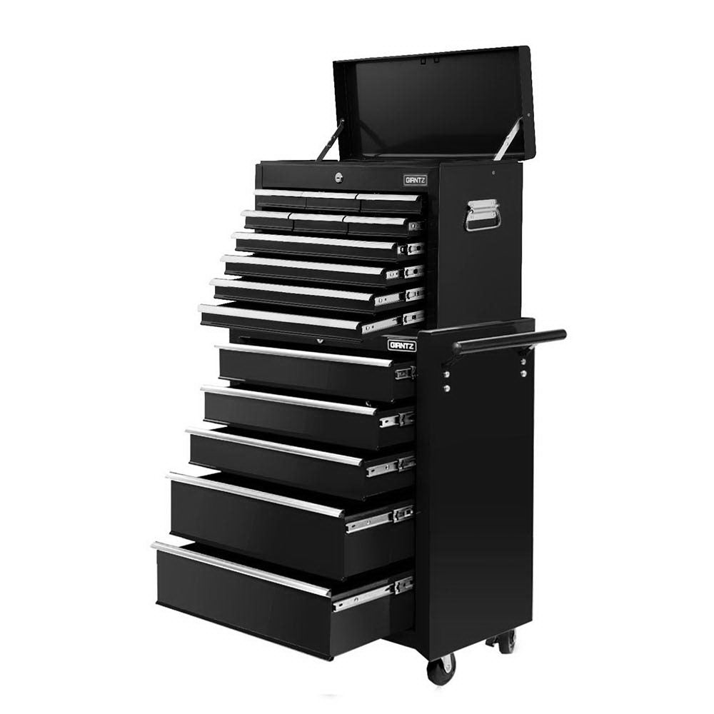 Giantz 15 Drawers Tool Chest Trolley Toolbox 2-in-1 Storage Black Main image