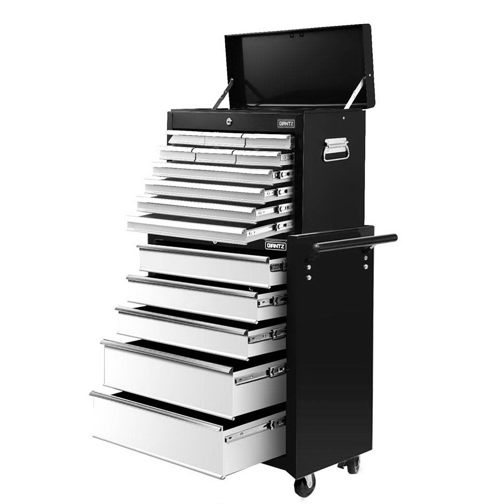 Giantz 15 Drawers Tool Chest Trolley Toolbox 2-in-1 Storage Black& Grey Main image
