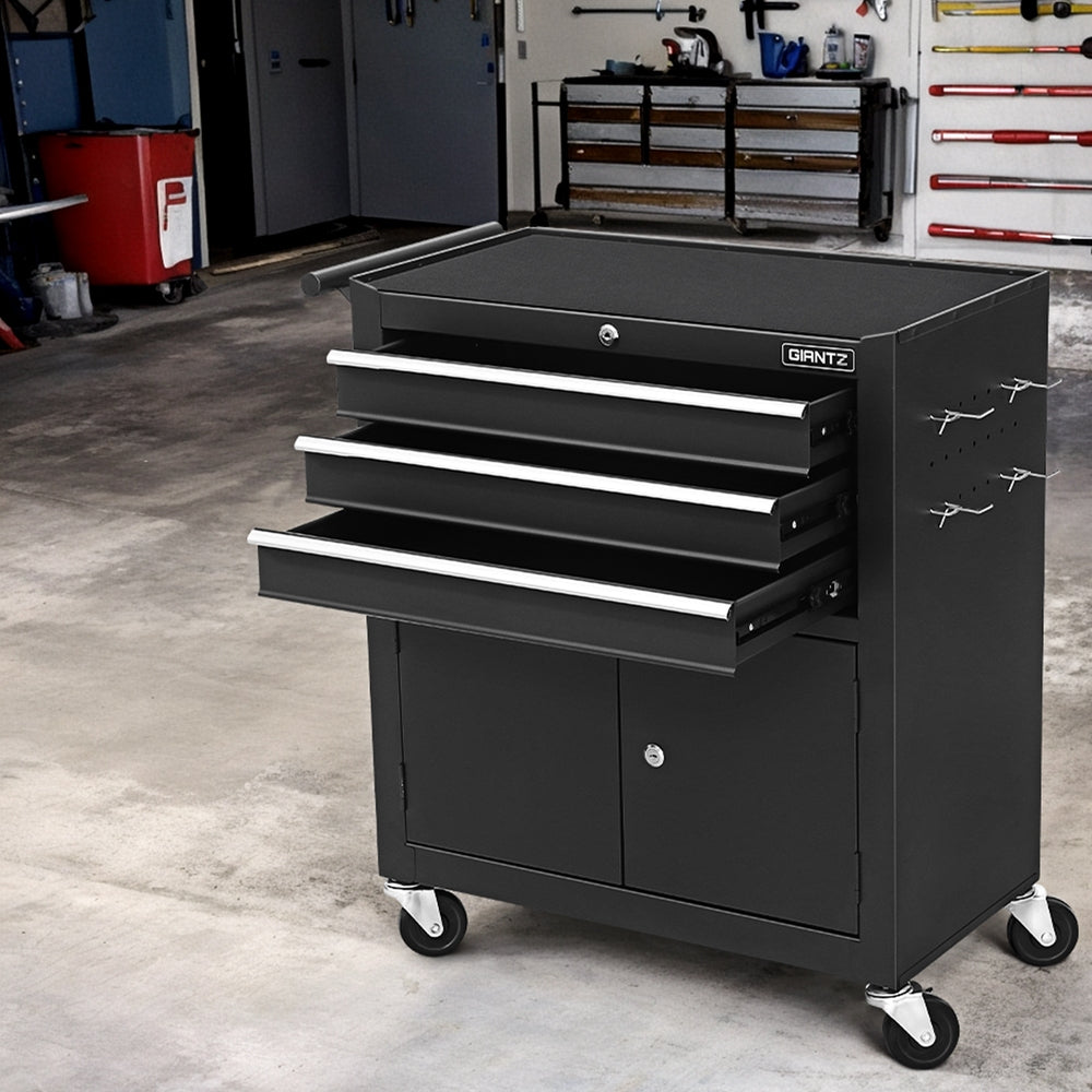Giantz 3 Drawer Tool Box Chest Cabinet Toolbox Storage Garage Organiser Wheels Main image