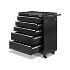 Giantz 5 Drawer Tool Box Cabinet Chest Trolley Box Garage Storage Toolbox Black